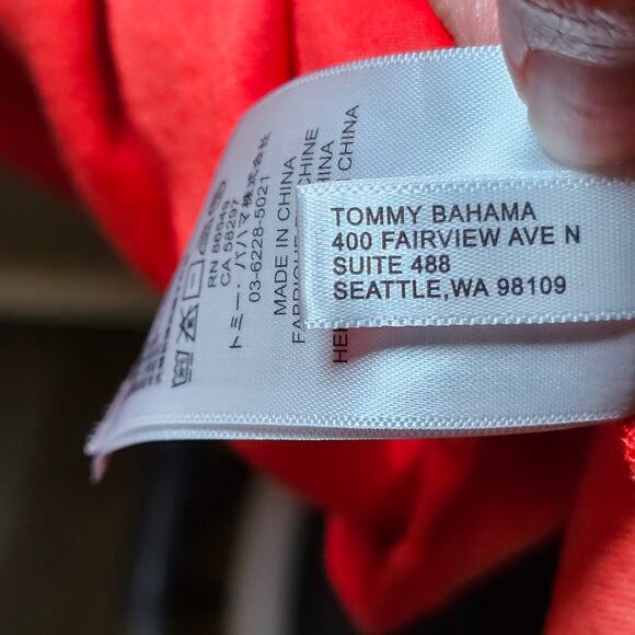 Tommy Bahama Womens Dress Tie Side Sleeved Preppy Summer Orange Large Midi Large - Picture 10 of 13